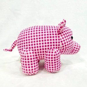 Manhattan Toy Company Jellybeans Cotton Candy Pig/Pink Check Plush Pig